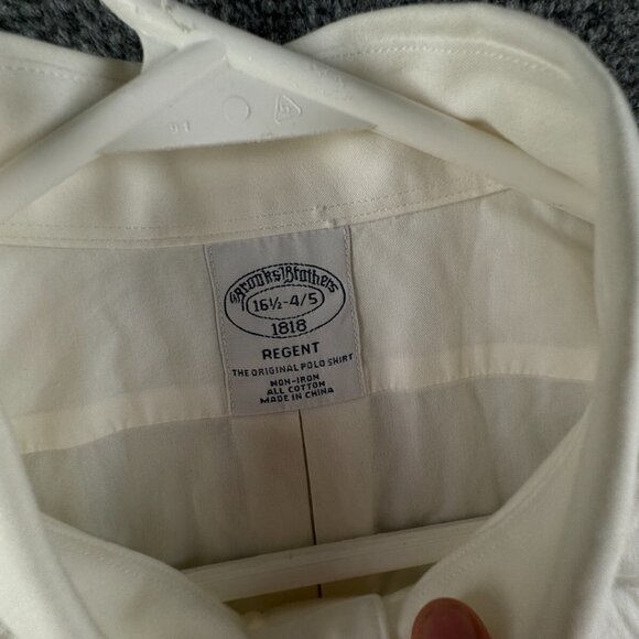 Brooks Brothers 16.5 34/35 Regent Non Iron Button Up Shirt Long Sleeve White - Picture 8 of 16